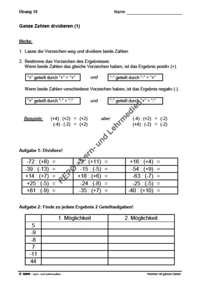Ganze Zahlen-B18